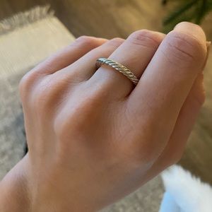 Smith & Mara Twisted Tube Ring - Custom 14k White Gold